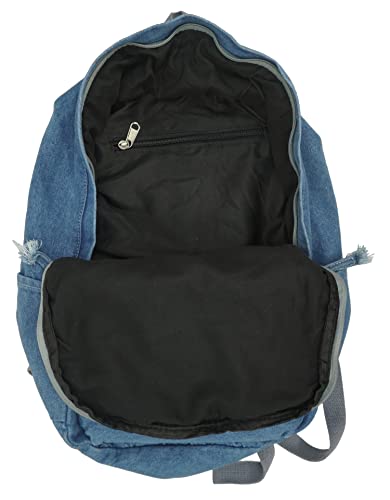 YunZh Denim Backpack Casual Style Lightweight Jeans Backpacks Classic Retro Travel Daypack