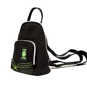 DIME BAGS Club Mini Backpack | Stylish Mini Hemp Backpack with Secret Pocket (Black)