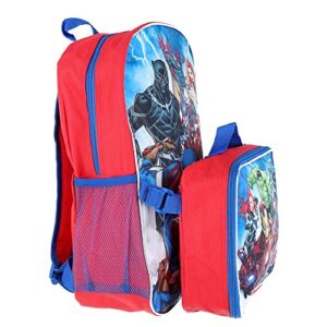 Marvel Avengers 16" Backpack With Detachable Matching Lunch Box Featuring Ant-Man, Black Panther and Other Super Heros