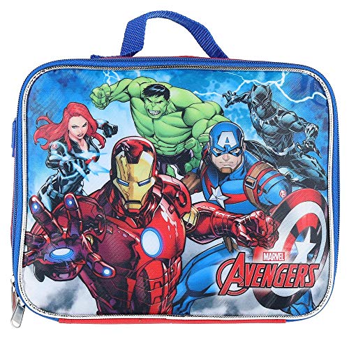 Marvel Avengers 16" Backpack With Detachable Matching Lunch Box Featuring Ant-Man, Black Panther and Other Super Heros