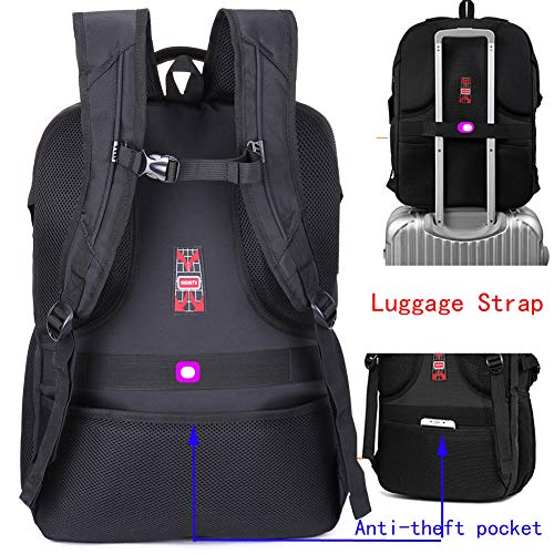 FreeBiz 50L Large Travel Backpack 19 Inches Laptop Bag with USB Charging Port TSA