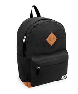 everest unisex adults vintage laptop backpack, black, one size us