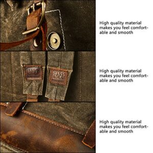 BRASS TACKS Leathercraft Heavy Duty Waxed Canvas Vintage Backpack for Men Women Trim Casual 15.6" laptop Travel Rucksack Shoulder Rucksack for Travel