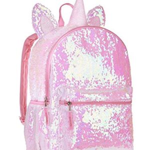 Unicorn 2 Way Sequins Critter Backpack 16 (Pink, One_Size)