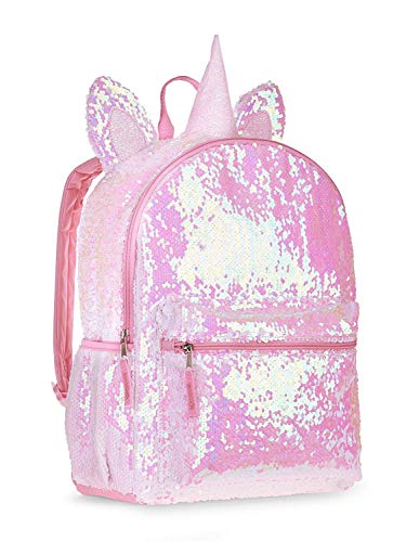 Unicorn 2 Way Sequins Critter Backpack 16 (Pink, One_Size)