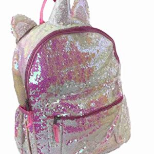 Unicorn 2 Way Sequins Critter Backpack 16 (Pink, One_Size)