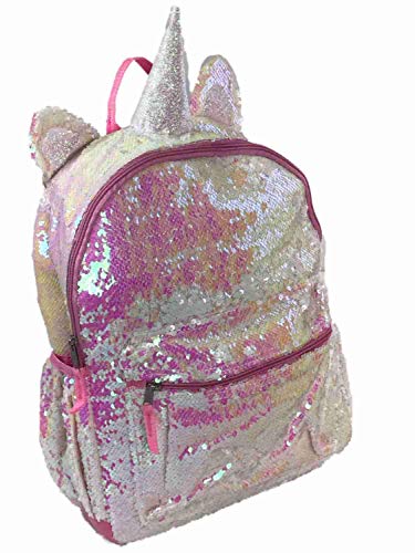 Unicorn 2 Way Sequins Critter Backpack 16 (Pink, One_Size)