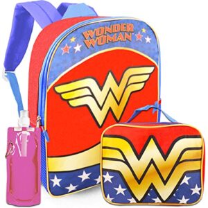 wonder woman backpack and lunch box - bundle backpack, lunch bag, water pouch, more school backpack