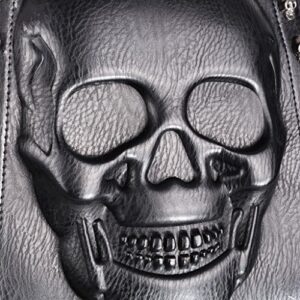 HANXIUCAO Skull Backpack Rivet Punk Backpack Black Metal 3D Stereo Backpack