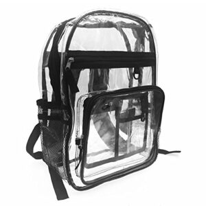 Enkrio Transparent bags Clear Backpack Heavy Duty See Through Backpack Stadium Approved Daypacks for Work Travel