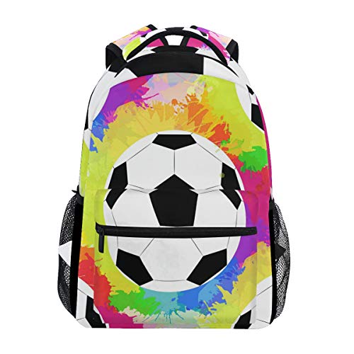 AUUXVA Rainbow Sport Soccer Ball Backpack Travel School Shoulder Bag for Kids Boys Girls Women Men