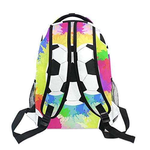 AUUXVA Rainbow Sport Soccer Ball Backpack Travel School Shoulder Bag for Kids Boys Girls Women Men