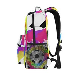 AUUXVA Rainbow Sport Soccer Ball Backpack Travel School Shoulder Bag for Kids Boys Girls Women Men