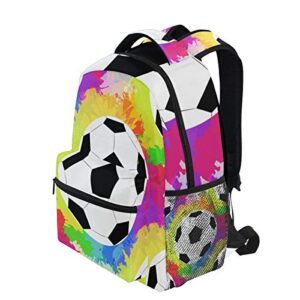 AUUXVA Rainbow Sport Soccer Ball Backpack Travel School Shoulder Bag for Kids Boys Girls Women Men