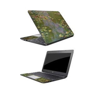 mightyskins skin compatible with hp chromebook 11 (2018) 11.6" - water lilies | protective, durable, and unique vinyl decal wrap cover | easy to apply, remove, and change styles | made in the usa