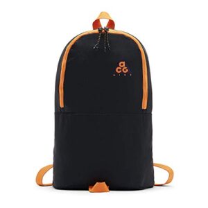 nike acg packable backpack (regular, black/bright mandarin)