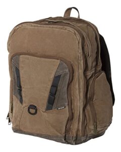 dri duck 1039 traveler carry-on canvas hiking daypack backpack 32l (field khaki/tobacco)
