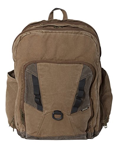 DRI Duck 1039 Traveler Carry-on Canvas Hiking Daypack Backpack 32L (Field Khaki/Tobacco)