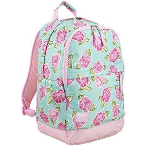 eastsport everyday classic backpack with interior tech sleeve, rose sand/spring floral print
