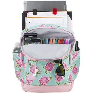 Eastsport Everyday Classic Backpack with Interior Tech Sleeve, Rose Sand/Spring Floral Print