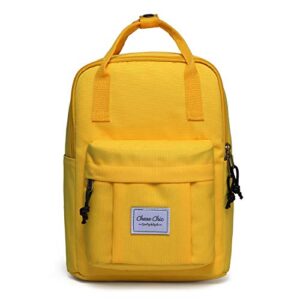 mini backpack for women, chasechic lightweight cute small hiking casual aesthetic daypack for teen girls yellow