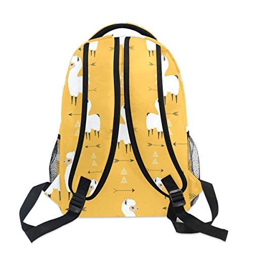 senya School Backpack Llama With Arrows Cute Bookbag Daypack One_Size