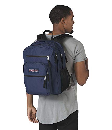 JanSport Big Laptop Backpack Navy - Computer Bag with 2 Compartments, Ergonomic Shoulder Straps, 15” Laptop Sleeve, Haul Handle - Book Rucksack
