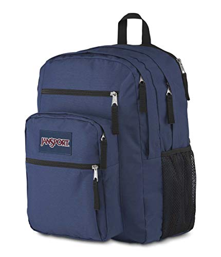 JanSport Big Laptop Backpack Navy - Computer Bag with 2 Compartments, Ergonomic Shoulder Straps, 15” Laptop Sleeve, Haul Handle - Book Rucksack