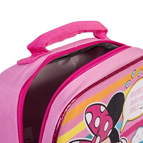 Minnie Mouse Backpack Combo Set - Disney Minnie Mouse Girls' 4 Piece Backpack Set - Backpack & Lunch Kit (Pink)