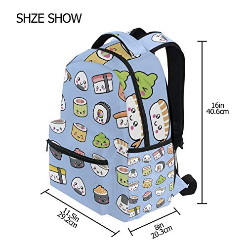 School College Backpack Rucksack Travel Bookbag Outdoor Cute Sushi Pattern