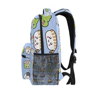 School College Backpack Rucksack Travel Bookbag Outdoor Cute Sushi Pattern