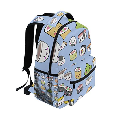 School College Backpack Rucksack Travel Bookbag Outdoor Cute Sushi Pattern