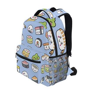 School College Backpack Rucksack Travel Bookbag Outdoor Cute Sushi Pattern