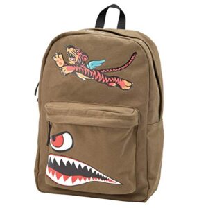 classic flying tigers canvas backpack with adjustable shoulder straps for all ages one_size