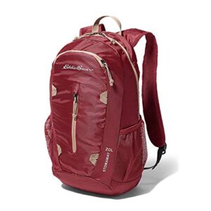eddie bauer stowaway packable 20l backpack-made from ripstop polyester, maroon, one size
