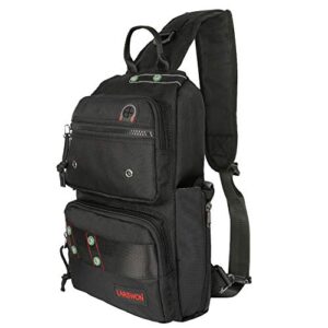 larswon backpack purse, small backpack sling backpack crossbody bags for women men chest bag travel backpack black