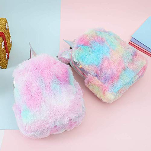 Yorki Girls Plush MINI Unicorn Backpack Fashion,Shool Women Unicorn Bag Travel,Cute Bookbag For Unicorn Party Supplies- multicolour