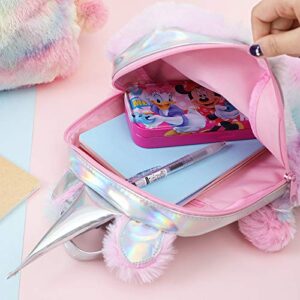 Yorki Girls Plush MINI Unicorn Backpack Fashion,Shool Women Unicorn Bag Travel,Cute Bookbag For Unicorn Party Supplies- multicolour