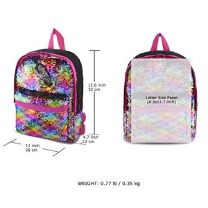 Le Vasty Mini Sequin Backpack for Little Girls Kids Women Fashion Small Daypacks Purse for ladies Magic Mermaid Sparkly Back Pack(Rainbow)