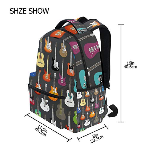 Music Guitar School Backpack for Teen Boys Girls Kids Bookbag Laptop Backpack Travel Daypack Student Computer Bag Schoolbag for Women Men Teens College Work Fits 14 Inches Notebook