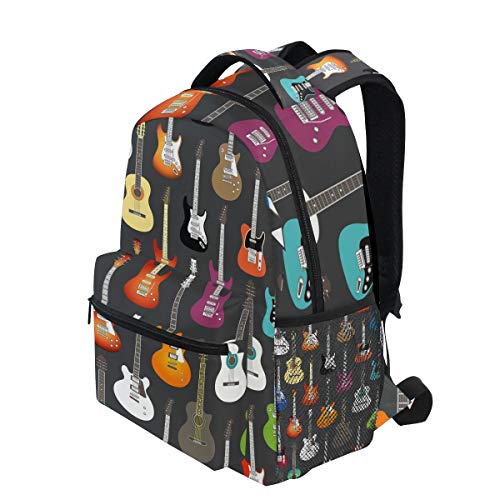 Music Guitar School Backpack for Teen Boys Girls Kids Bookbag Laptop Backpack Travel Daypack Student Computer Bag Schoolbag for Women Men Teens College Work Fits 14 Inches Notebook
