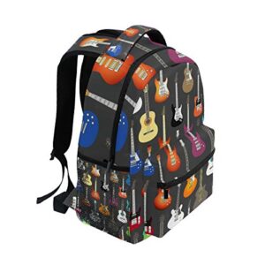 Music Guitar School Backpack for Teen Boys Girls Kids Bookbag Laptop Backpack Travel Daypack Student Computer Bag Schoolbag for Women Men Teens College Work Fits 14 Inches Notebook