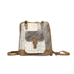 myra bag stupefy upcycled canvas & leather backpack s-1364