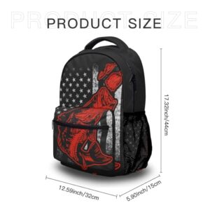 Nerxy Bass Fishing Lure And American Flag Casual Backpack Bag, Fashion Lightweight Backpacks for Holiday Gifts One Size