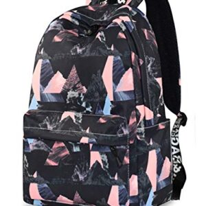 YANAIER Stylish Backpack Purse Laptop Backpack Travel Daypack Black Triangle