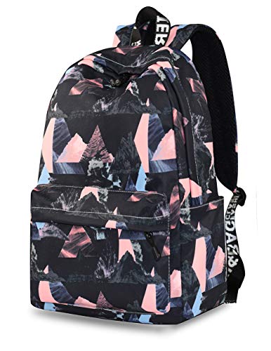 YANAIER Stylish Backpack Purse Laptop Backpack Travel Daypack Black Triangle