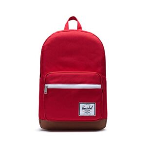 herschel pop quiz backpack, red/saddle brown, classic 22l