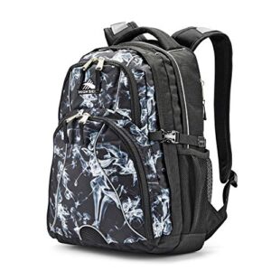 high sierra swerve laptop backpack, black steam/black, one size
