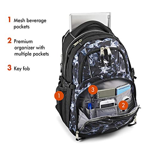 High Sierra Swerve Laptop Backpack, Black Steam/Black, One Size