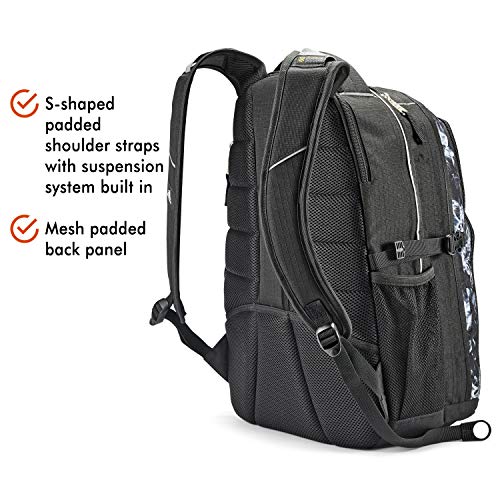 High Sierra Swerve Laptop Backpack, Black Steam/Black, One Size